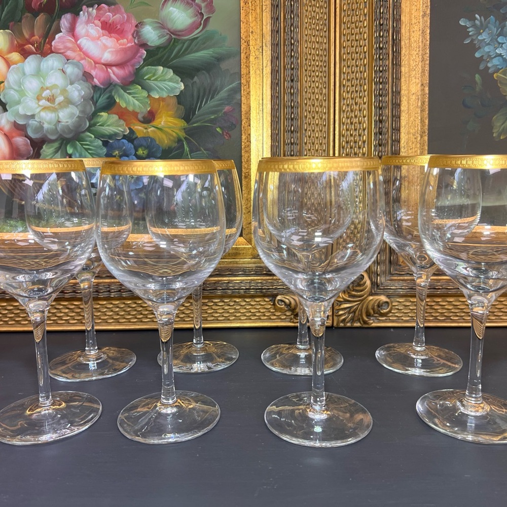 Lenox Gold Rim Wine Glass Set - Picture 3 of 10